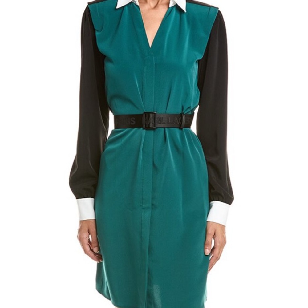 NWT Karl Lagerfeld Colorblocked Shirtdress